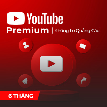 YouTube Premium (6 tháng): YouTube Premium là dịch vụ mà bạn có thể tận hưởng những tính năng cao cấp trên nền tảng video lớn nhất thế giới. Đăng ký dịch vụ, bạn có thể tải xuống nội dung để xem ngoại tuyến, bỏ qua quảng cáo và tận hưởng âm nhạc và nội dung video không giới hạn. Đặc biệt, với gói 6 tháng, bạn sẽ tiết kiệm được chi phí và tận hưởng dịch vụ của YouTube Premium trong thời gian dài. Hãy trải nghiệm YouTube Premium ngay hôm nay và khám phá sự khác biệt về tính năng và dịch vụ của nó.